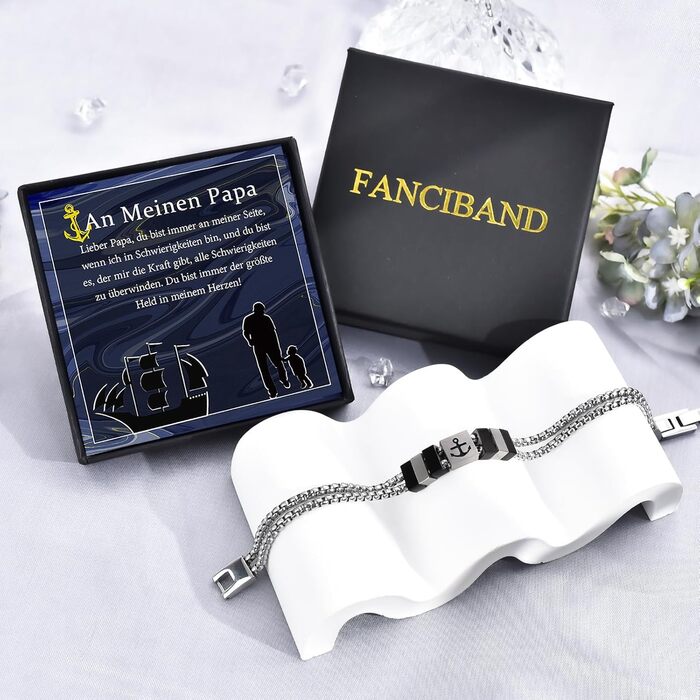Браслет чоловічий FANCIBAND з нержавіючої сталі 316L з гравіюванням