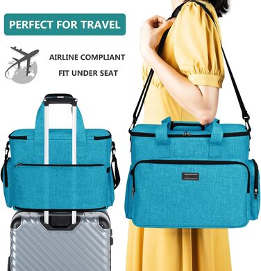 Сумка для собак Baglher, переноска для тварин, подорожі з домашніми тваринами, 2 контейнери для корму та 2 силіконові миски, блакитний колір (L, небесно-блакитний)