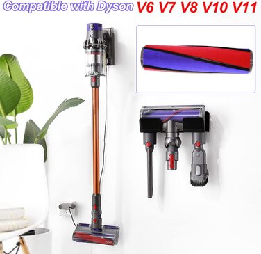 Replacement Brush for Dyson V6 V7 V8 V10 V11 Soft Bristle Floor Brush, Soft Roller for Dyson Accessories, with 6 Felt Strips for Dyson Vacuum Cleaners, Cleaning and Dust Removal ABS