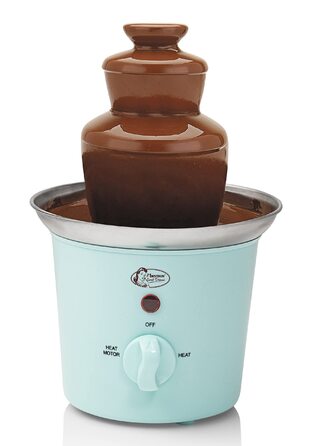 Шоколадний фонтан Bestron з 3 ярусами, 60 Вт, м'ятний колір, з функцією підігріву