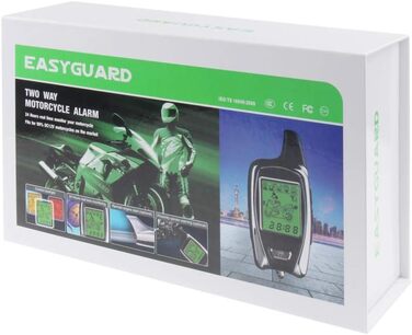 Двостороння сигналізація Easyguard EM209 для мотоцикла з автозапуском, мікрохвильовим сенсором, LCD-дисплеєм, датчиком удару та наближення, універсальна 12V