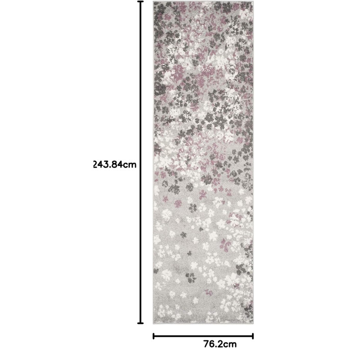 Килим SAFAVIEH для вітальні, їдальні, спальні - колекція Adirondack, короткий ворс, 155 x 229 см (світло-сірий та фіолетовий)