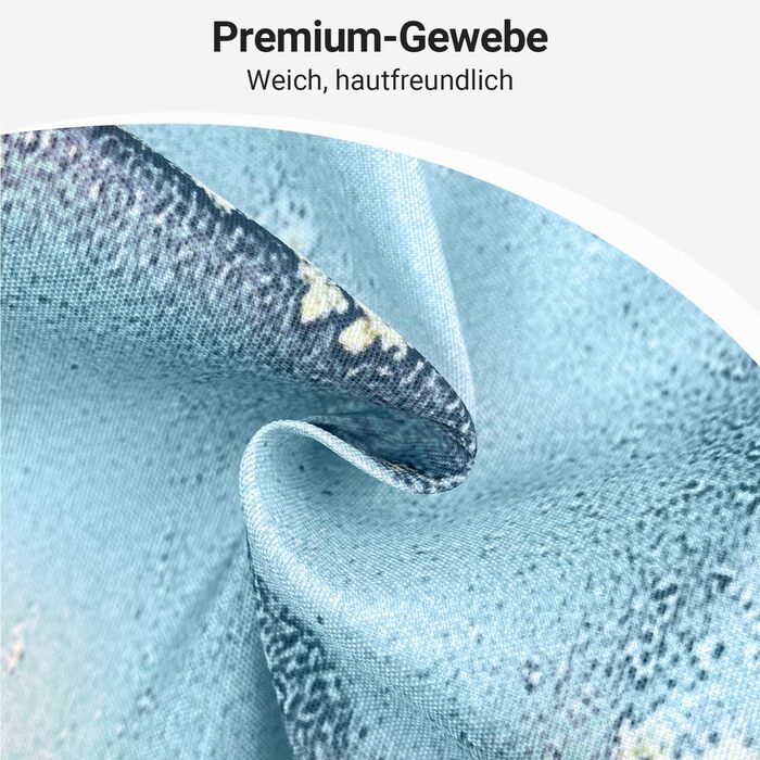 Штора для ванної кімнати 180x200 см, антигрибкова, водовідштовхувальна, поліестер, з кільцями (Світло-блакитний мармур)