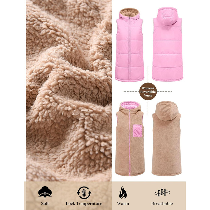 Жіноча тепла в'язана куртка з капюшоном Tuopuda, флісова підкладка, зимова куртка, повсякденний стиль, тепла, з капюшоном, на блискавці, осінь-зима (Рожева, M)