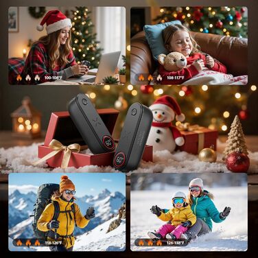 Електричний грієчка для рук SUPPOU 2 шт. 5000mAh з LED-ліхтариком, акумуляторний, для активного відпочинку та спорту, сірий