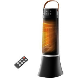 Електричний обігрівач 2000W з керамічним PTC нагрівачем, 75° обертання, термостат, тиха електропіч, 3 режими, таймер 24 години, захист від перегріву та перекидання