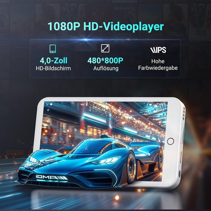 MP3 плеєр 96GB з Bluetooth, WiFi, Android 13, 4