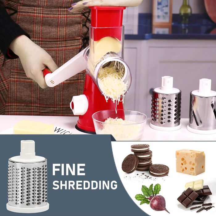 Трока для сиру та овочів KEOUKE з ручкою та 3 наборами лез | Трока для кухні