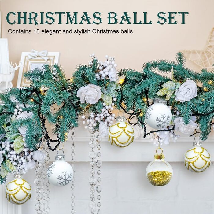 Скляні новорічні кулі Bseical, 18 шт., діаметр 4 см, 3 кольори - новорічний декор для ялинки