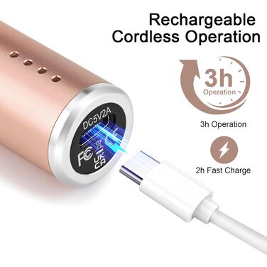 Електричний набір для манікюру та педикюру 13 в 1 Kabellos з підсвічуванням, 25000 об/хв, з пилозбірником, для дому, золото