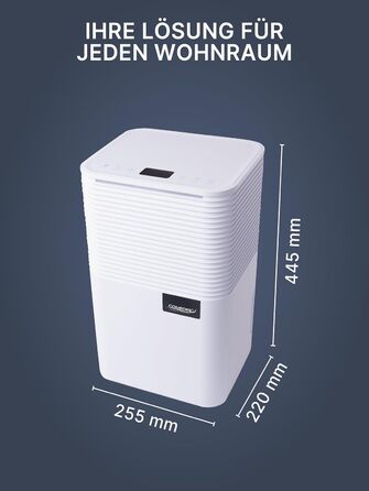 Зволожувач повітря Comedes® Demecto 12 - 12л/24г, тихий, з роликами, для дому та офісу до 25м²