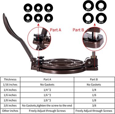 Пресс для тортилій, регульований, 20.3 см, бронзовий, для роті, доса, тамале, піци, пирогів, котлет, 8 дюймів