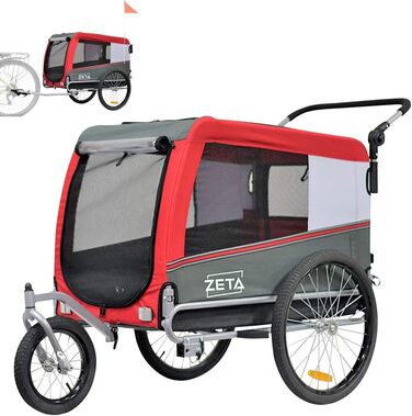 Причеп-перевозник для собак та котів Papilioshop Zeta, 3 розміри, червоний L