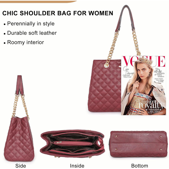 Сумка жіноча Montana West середнього розміру на ланцюжку, Hobo, червоний 040cranberry