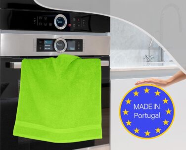 Lashuma 4-Piece Set of Small Kitchen Towels 50x50 cm, Linz Kitchen Towels for Hands Green