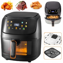 Аерофритюрниця 2400 Вт, 8 л, 8 програм, LED-сенсорний екран, чорна