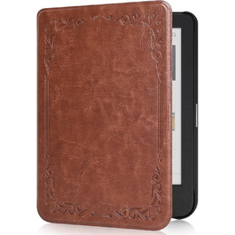 Чохол для Tolino Shine Color/Shine 5(2024)/Shine 4(2022) & Kobo Clara Colour | BW | 2E, тонкий захисний чохол з авто-ввімкненням/вимкненням (квітка), коричневий