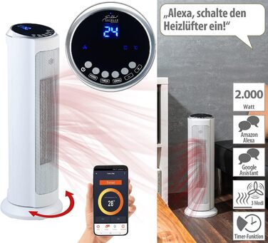 Обігрівач Sichler: Керамічний нагрівач з Wi-Fi, сумісний з Alexa та Google Assistant
