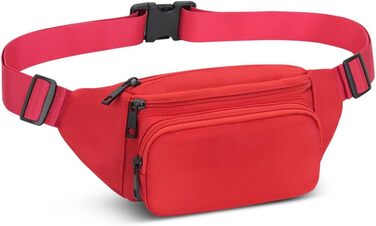 Сумка на пояс для чоловіків та жінок, спортивна, на стегно, бананка для подорожей, прогулянок з собакою та активного відпочинку (червона)