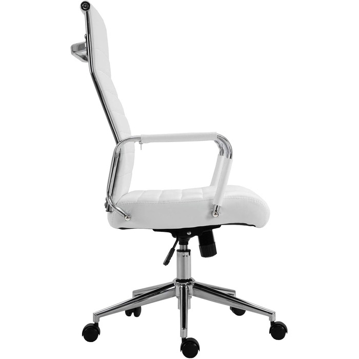 Офісне крісло SVITA Comfort - поворотне, для начальника, штучна шкіра, білий колір