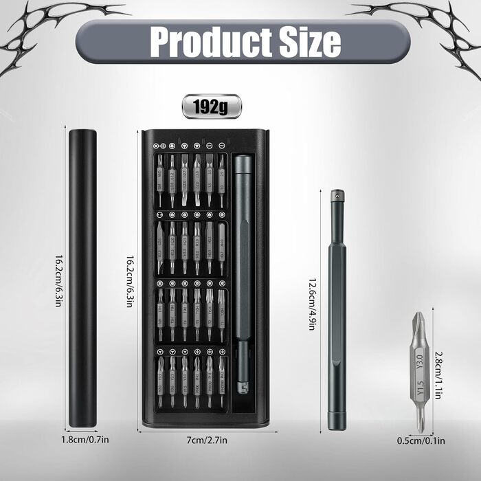 Набір викруток Feinmechaniker 49 в 1 з магнітом для iPhone, iPad, Macbook, Switch, PS4, PS5, комп'ютерів, окулярів та годинників