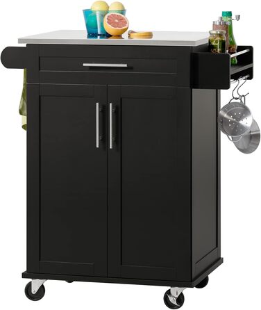 SoBuy Kitchen Cart with Wheels - Mobile Kitchen Island with Countertop