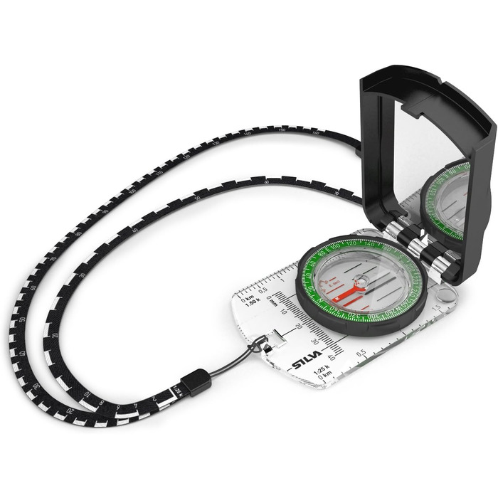 Silva Kompass Navigation - Kompass 4 - Graduated in Mils & Grad - Scale 1:25k 1:40k 1:50k mm & in - Navigation Compass for Professionals - Rotating Compass Housing - Military Compass Hiking