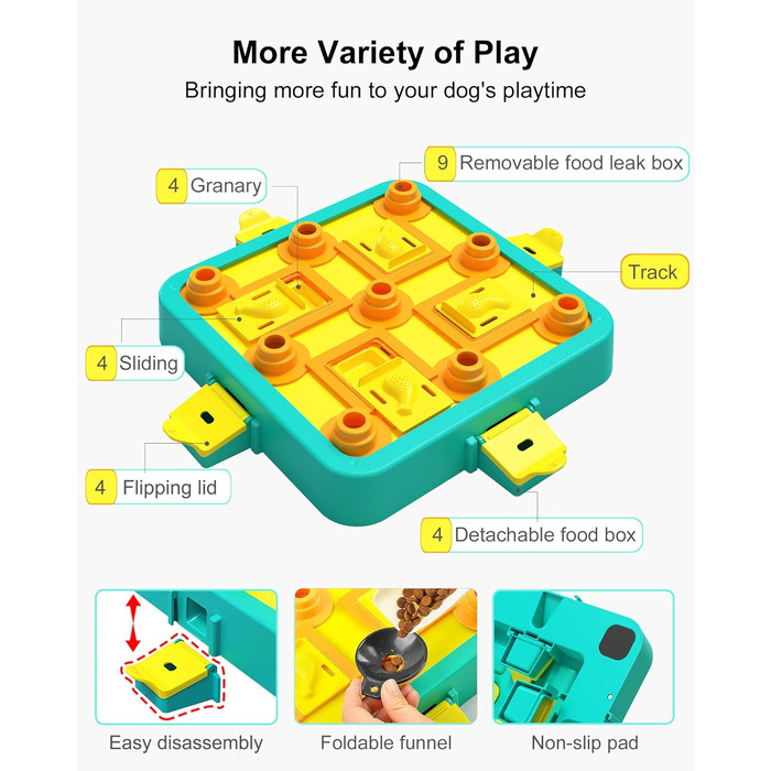 LACCEN Dog Toy Intelligence, Level 3 in 1 Interactive Dog Toy Puzzle for Boredom, Intelligence Toy for IQ Training Treat Dispenser Toy for Large, Small, Medium Dogs