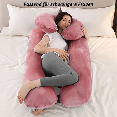 Подушка для вагітних Caliyo 2 шт. U-подібної форми, для сну на боці, з чохлом, велика подушка для годування, подушка для вагітності та комфортна подушка для дорослих (Сірий, Кристал-велюр) U-подібний двочастинний комплект