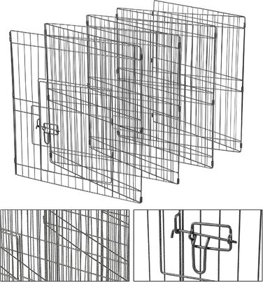 Клітка для цуценят Yaheetech 8-секційна з воротами, 61x61 см, для собак, котів, кроликів