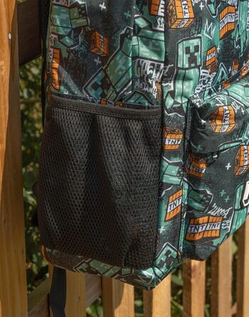 Рюкзак Minecraft для хлопчиків: ігровий рюкзак з принтами Creeper, Zombie, Skelett, Enderman та Павук з печери | Для школи, подорожей, геймінгу та щоденних виходів (Aop Creeper)