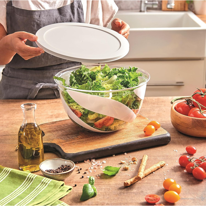 Набір салатниць з кришкою SNIPS (2 шт.) | 3 та 5 л | Білий колір | Зроблено в Італії, без BPA