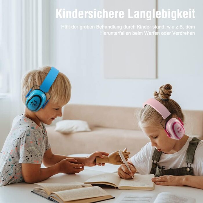 Навушники для захисту від шуму GREEN DEVIL для дітей 3-16 років (SNR27.4) - 2 шт. (блакитний+рожевий)