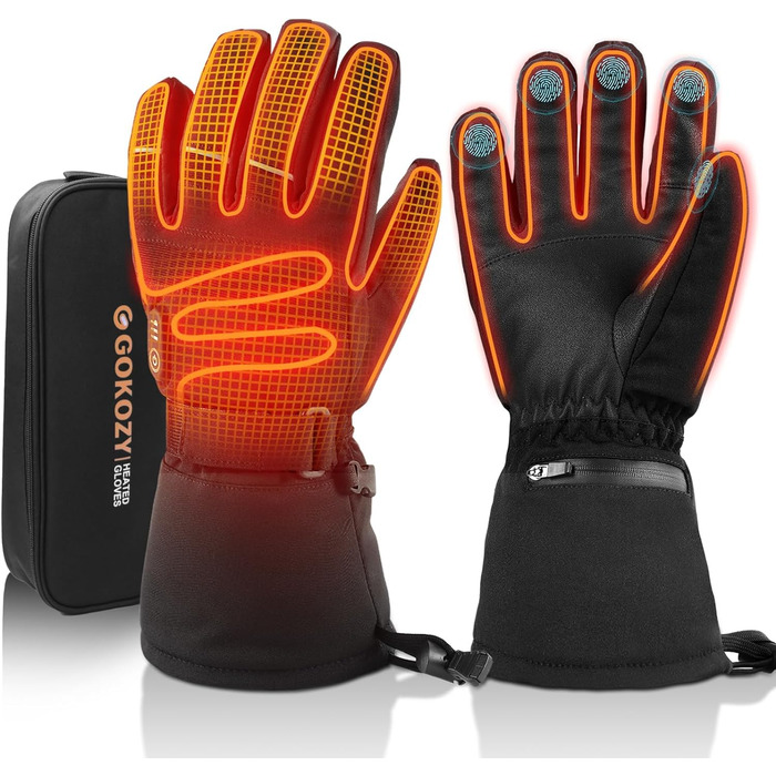 Гірськолижні рукавички з підігрівом Gokozy для чоловіків та жінок, 5000mAh акумулятор, 3 режими нагріву, для зимових видів спорту та походів, подарунок на Різдво та День подяки, розмір M, для холодної погоди