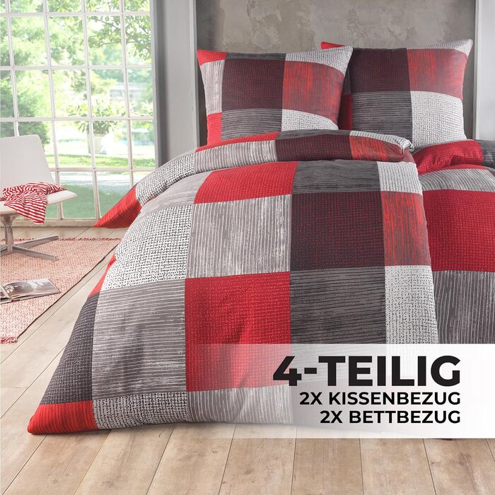 Комплект постільної білизни Kuscheli® 135x200, 4 частини, мікрофібра, сертифікат ÖkoTex, дизайн 