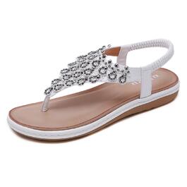 Босоніжки жіночі літні шльопанці Bohemian Strass, розмір 36-42 (40 EU), білі