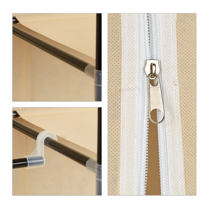 Large Fabric Storage Closet with Hanging Rod