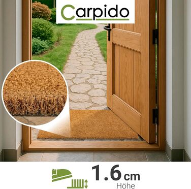 Кокосовий килимок Carpido протиковзкий 40 x 60 см, натуральний - екологічний килимок для дому та вулиці, 100% кокосове волокно