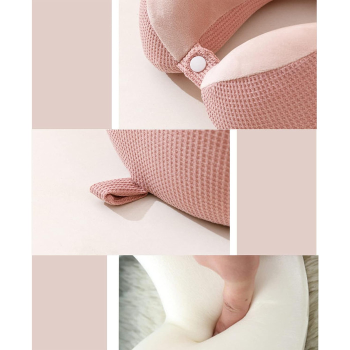 Подушка для шиї у подорожах, Memory Foam, рожева - зручна та портативна підтримка для кемпінгу та сну