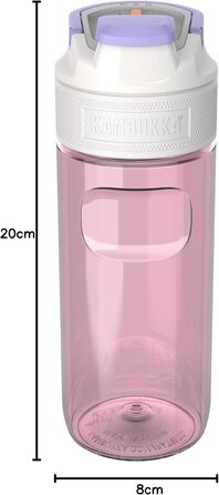 Kambukka Water Bottle - ELTON Model - 500/750/ - Water Bottle - dirt and odor resistant - impact resistant - dishwasher safe - easy to clean - Milliliter markings (Barely Blush, 500 ml)
