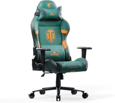 Ігрове крісло Diablo X-One 2.0 World of Tanks, ергономічне, регульовані підлокітники, подушки для шиї та попереку, розмір L, офісне крісло