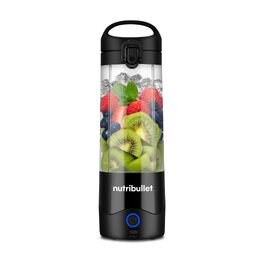 Портативний блендер Nutribullet Portable Smoothie Maker, бездротовий міні-міксер для смузі та коктейлів, 475 мл, BPA-free, чорний, NBP003B