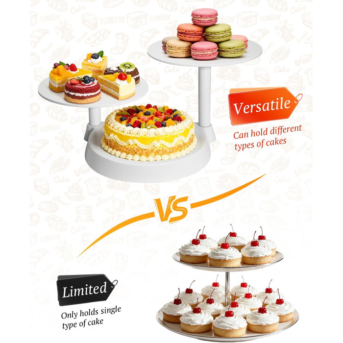 Обертова підставка для тортів Uten - поворотний стіл для випічки, декорування тортів, з пластику