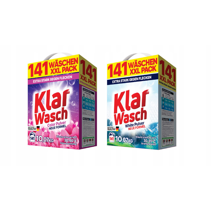 Пральний порошок Klar Wash для білого прання, 10,07 кг