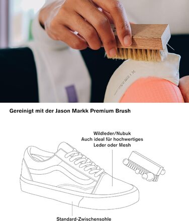 Jason Markk Cleaning Brush and 8oz/236ml Deep Cleaner Set - For cleaning and care of shoes and various materials (8oz + Premium Brush Bundle)