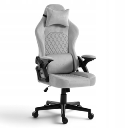 Ігрове крісло Delagear G 404, тканина, сіре