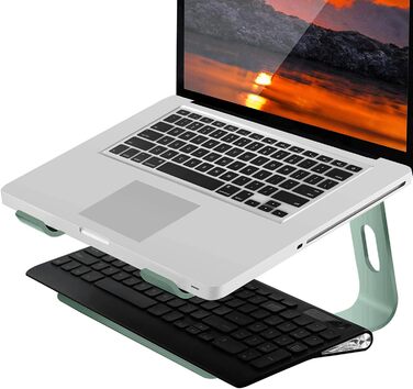 Підставка для ноутбука Orionstar, ергономічна, алюмінієва, з вентиляцією, сумісна з MacBook, Samsung, 10-15.6 дюймів, сіра (зелена)