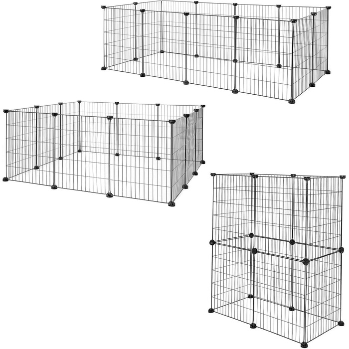 Вольєр для кроликів Lionto: міцний метал, 144x74x46 см, розширюваний, просте збирання та чистка, для дому та вулиці