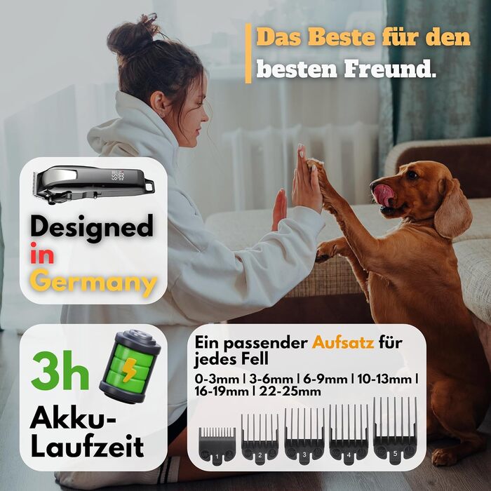 Професійна тиха машинка для стрижки собак, котів та коней – тримає щільне хутро. Машинка для стрижки собак, триммер, вистригувач. 3 години роботи від акумулятора