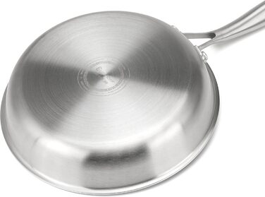 Пан з антипригарним покриттям EliteHoff 28 см, нержавіюча сталь, індукційний, для всіх плит, PFOA-free, для духовки та посудомийної машини, сріблястий (E-7547)